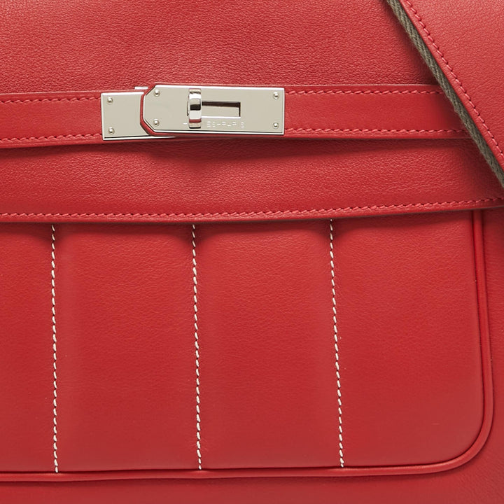 Top quality Hermes Rouge Tomate Swift Leather Palladium Finish Berline 28 Bag