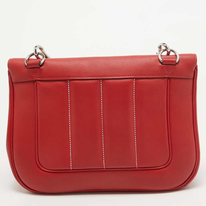 Top quality Hermes Rouge Tomate Swift Leather Palladium Finish Berline 28 Bag