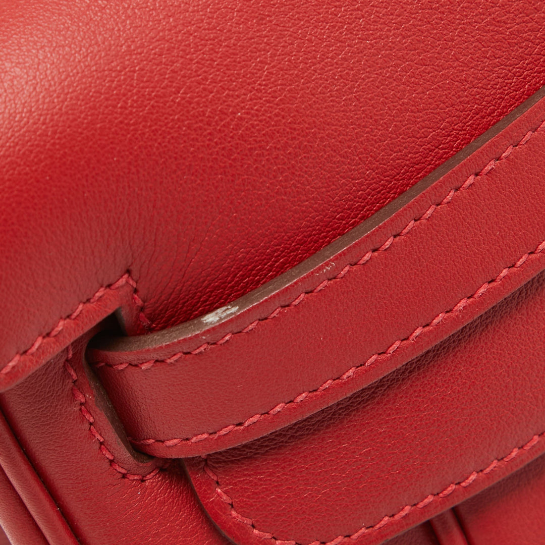 Top quality Hermes Rouge Tomate Swift Leather Palladium Finish Berline 28 Bag