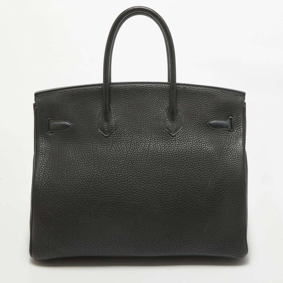 Premium Handmade Hermes Noir Togo Leather Gold Finish Birkin 35 Bag
