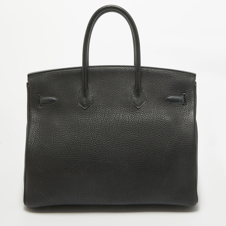 Premium Handmade Hermes Noir Togo Leather Gold Finish Birkin 35 Bag