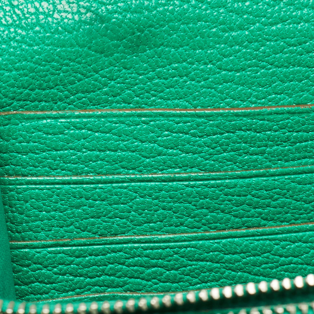 Premium Handmade Hermes Menthe Chevre Mysore Leather Kelly Longue Wallet