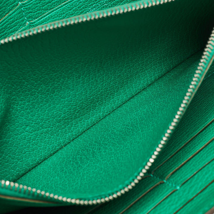 Premium Handmade Hermes Menthe Chevre Mysore Leather Kelly Longue Wallet