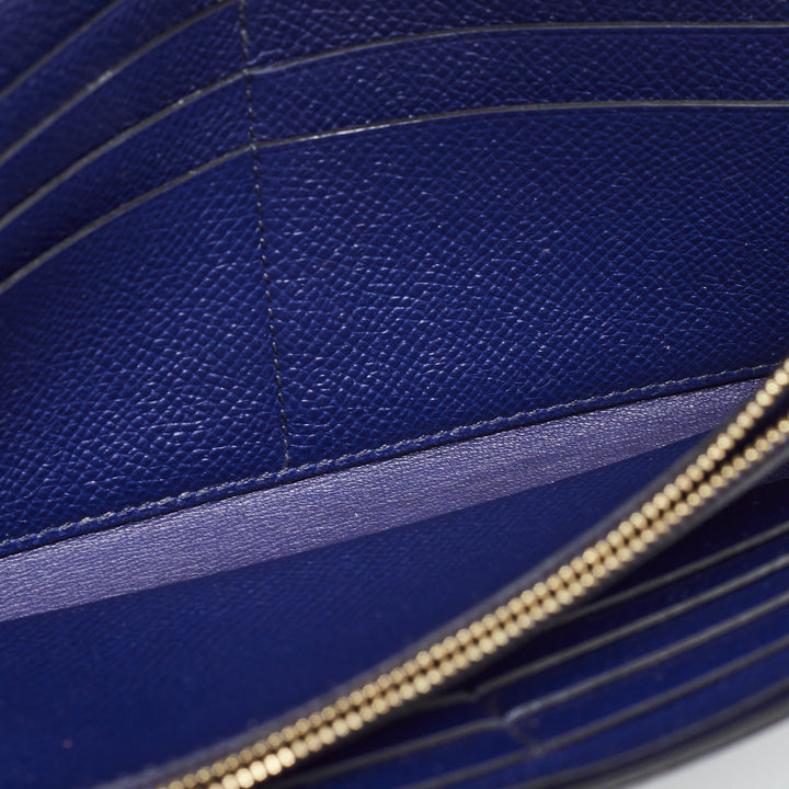 Premium Handmade Hermes Bleu Encre Epsom Leather Constance Long Wallet