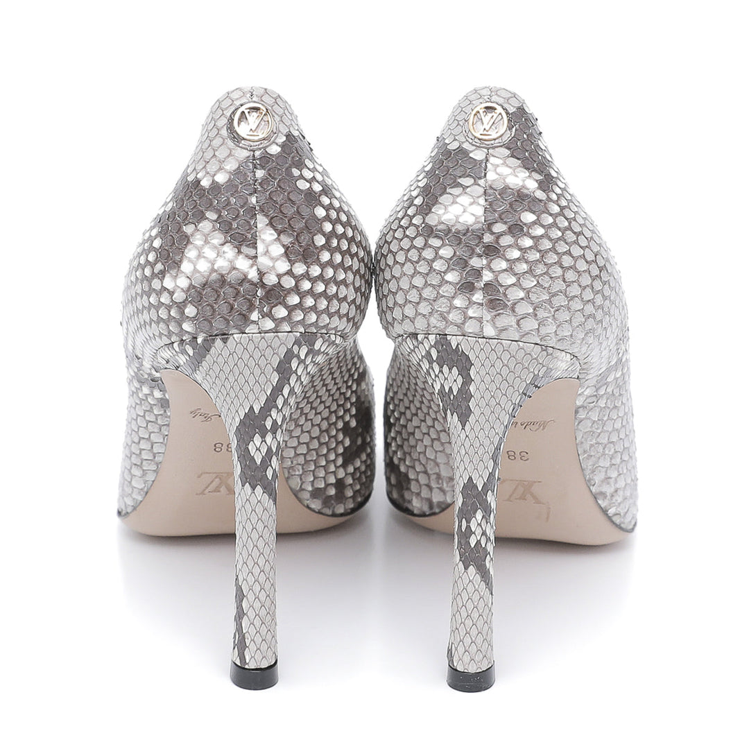 Louis Vuitton Bicolor Eyeline Python Pointed Pumps 38