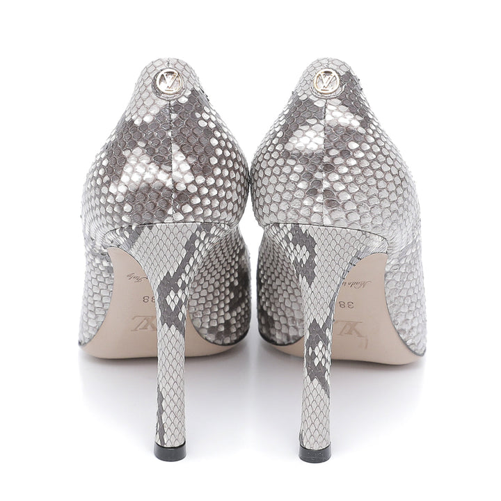 Louis Vuitton Bicolor Eyeline Python Pointed Pumps 38