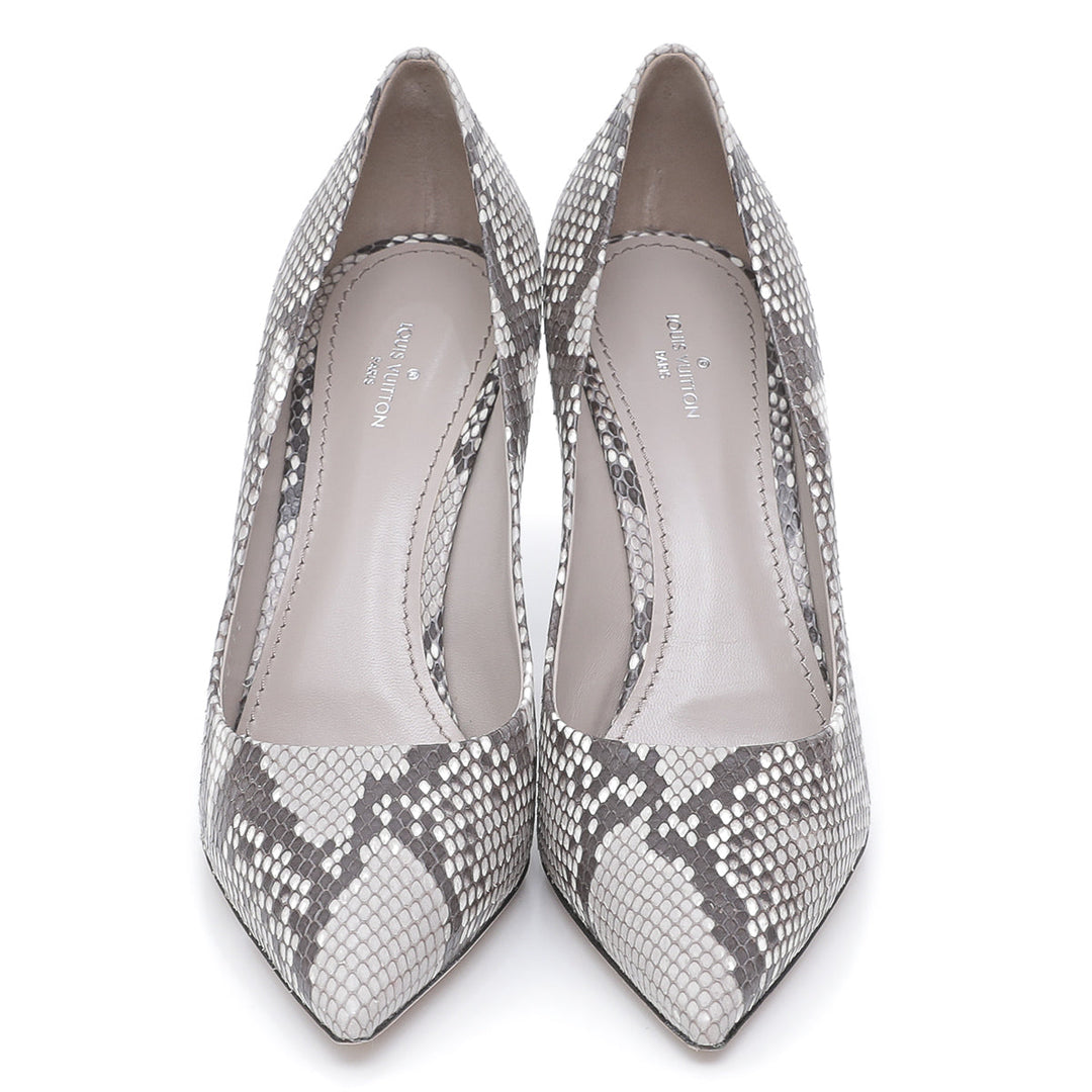 Louis Vuitton Bicolor Eyeline Python Pointed Pumps 38