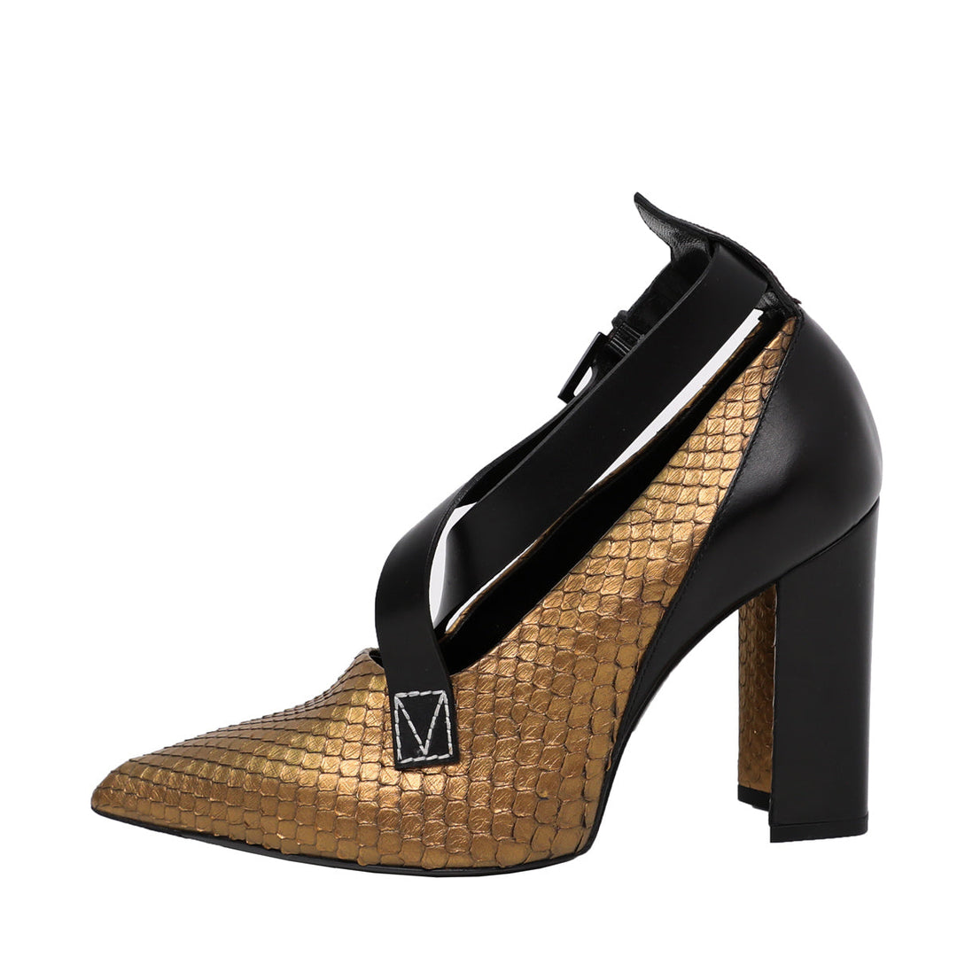 Louis Vuitton Bicolor Python Gamble Diva Pump 38