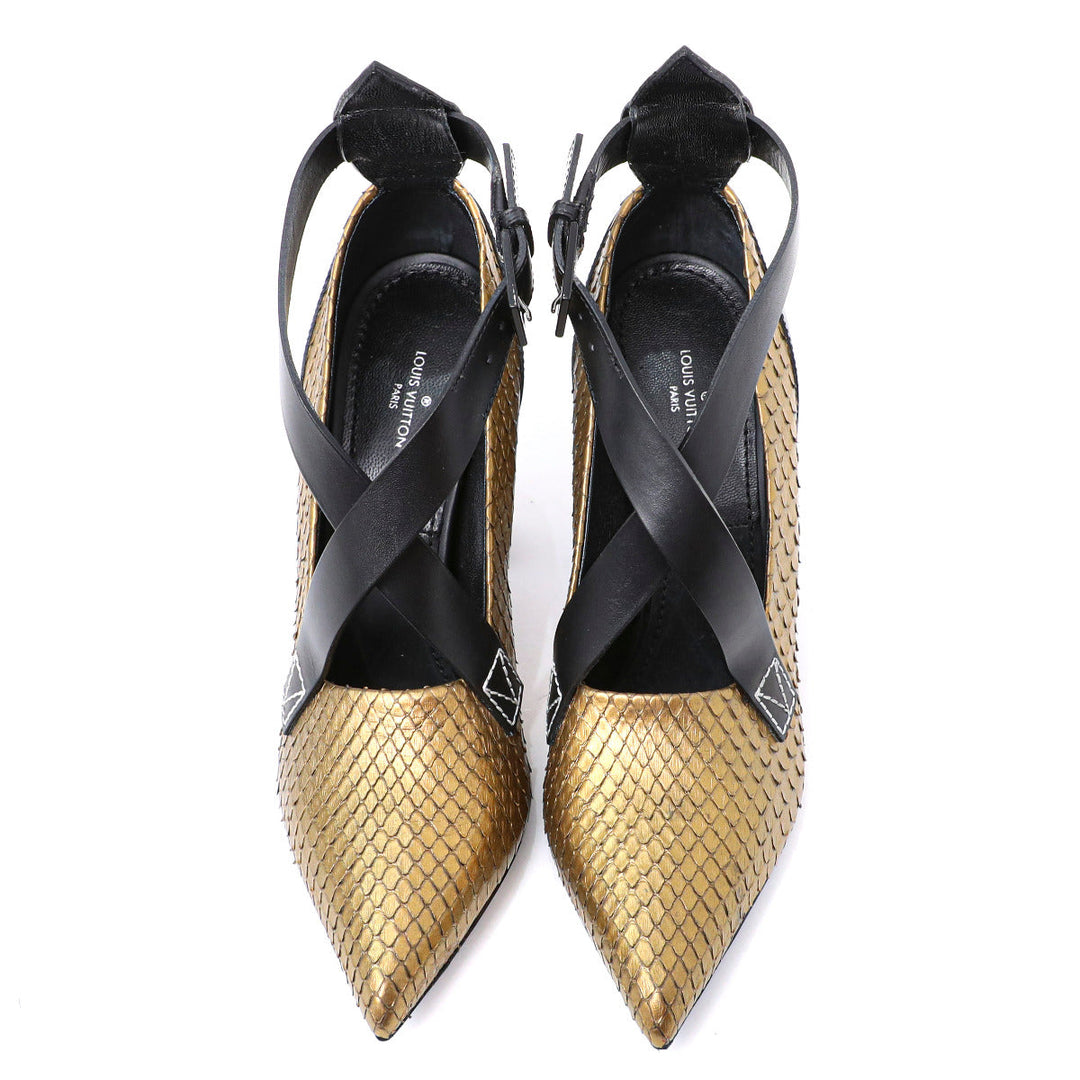 Louis Vuitton Bicolor Gamble Diva Python Pump 38