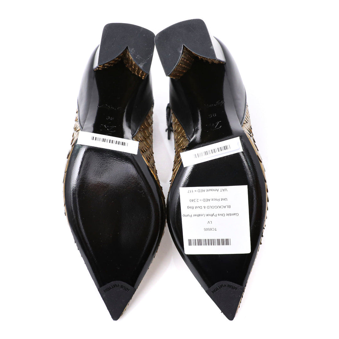 Louis Vuitton Bicolor Gamble Diva Python Pump 38