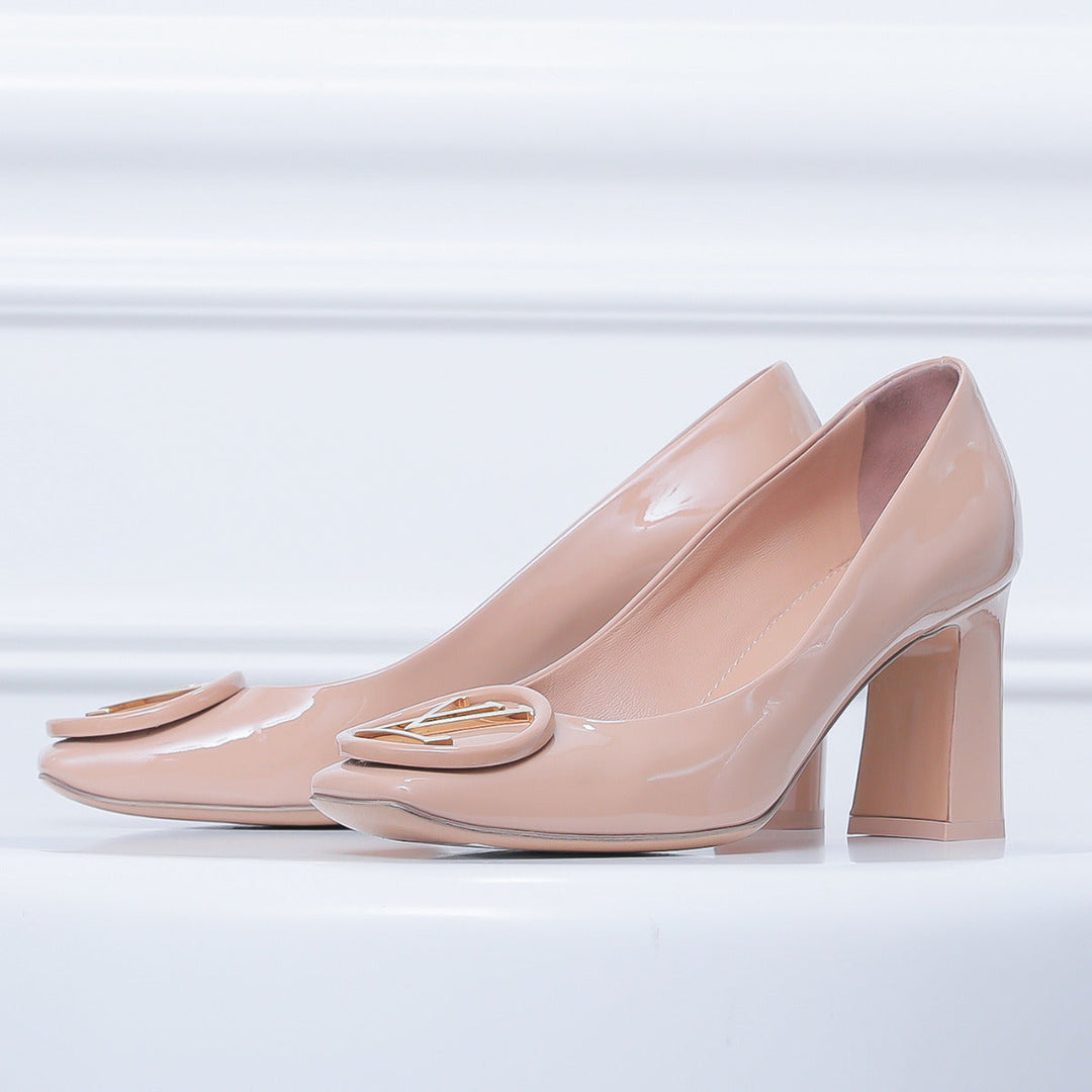 Louis Vuitton Nude Madeleine Square Toe Pump 37