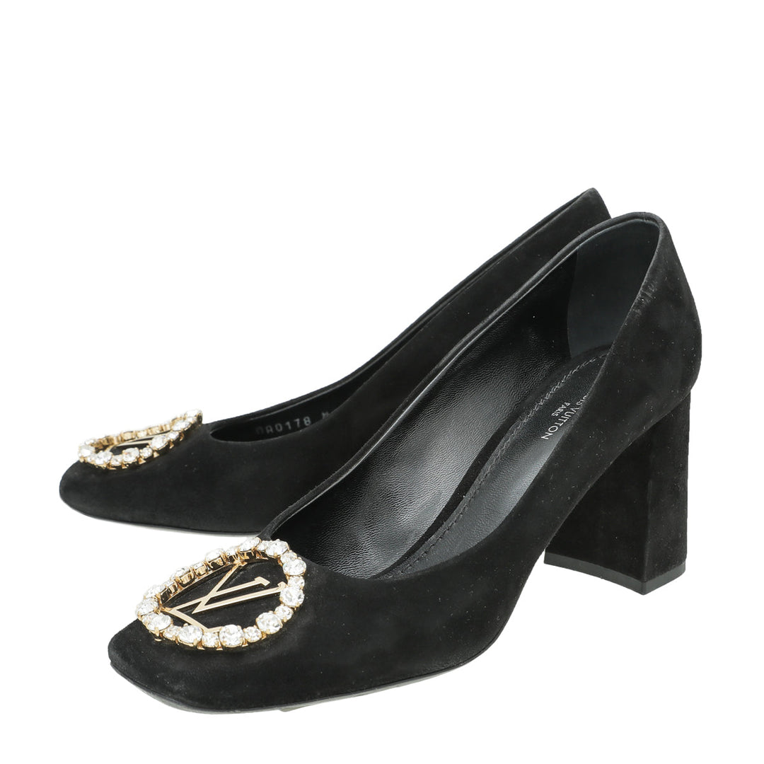 Louis Vuitton Black Suede Madeleine Pump 36.5