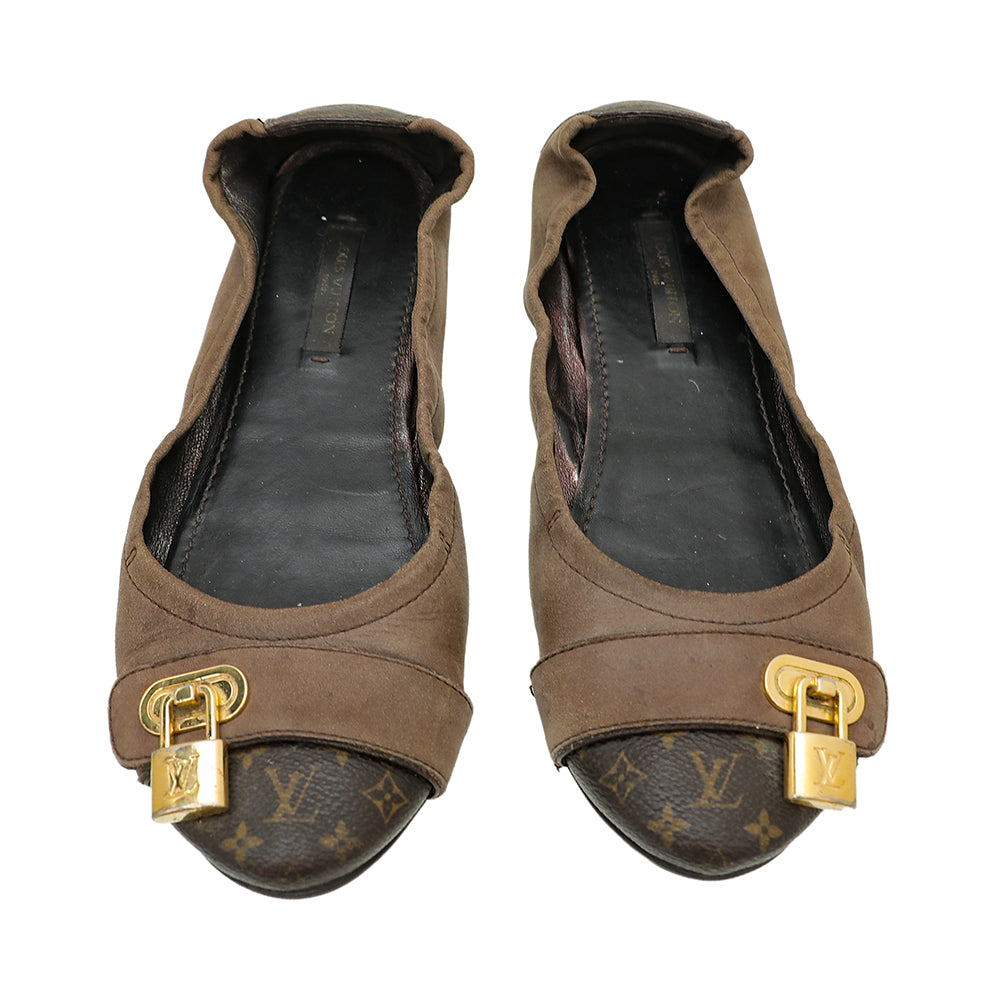 Louis Vuitton Brown Monogram Iridescent Lucky Ballerina 36.5