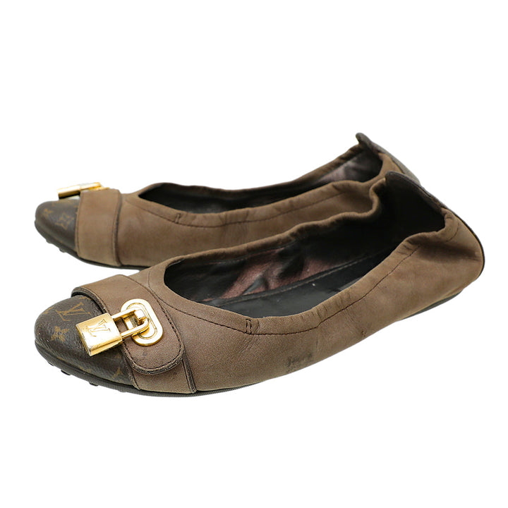 Louis Vuitton Brown Monogram Iridescent Lucky Ballerina 36.5