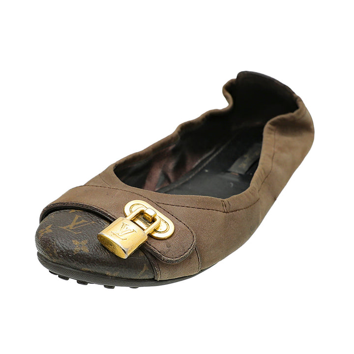 Louis Vuitton Brown Monogram Iridescent Lucky Ballerina 36.5
