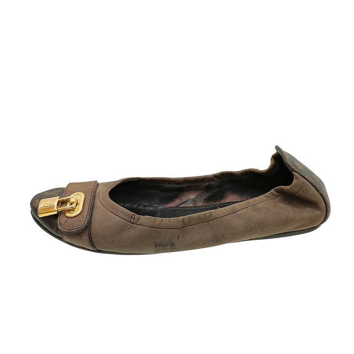 Louis Vuitton Brown Monogram Iridescent Lucky Ballerina 36.5
