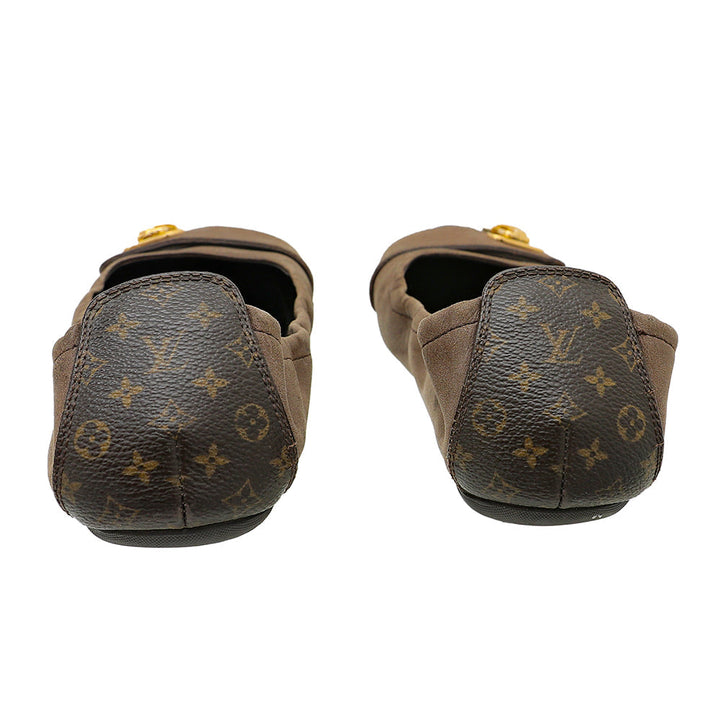 Louis Vuitton Brown Monogram Iridescent Lucky Ballerina 36.5