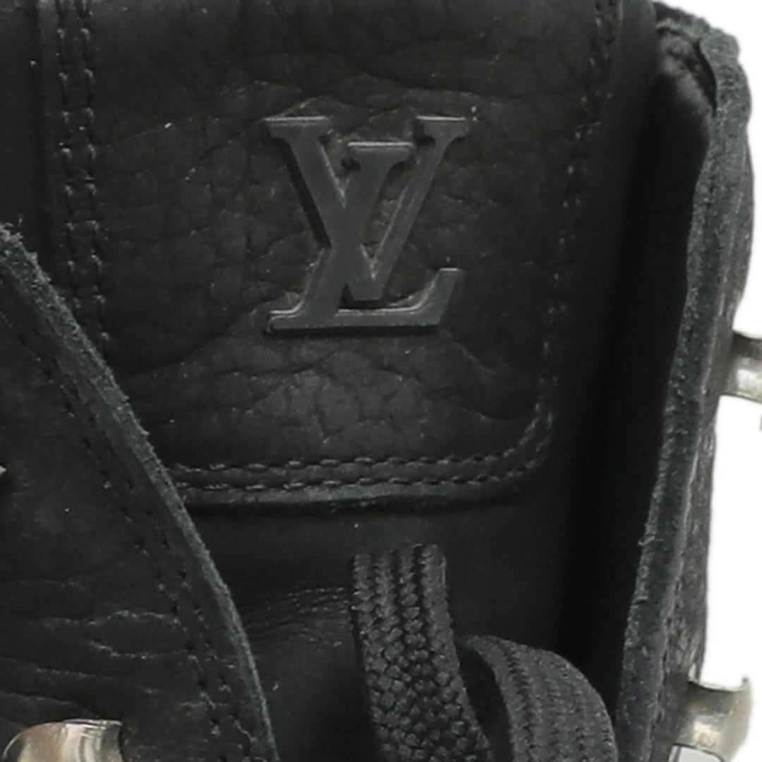 Louis Vuitton Black Monogram Suede Cliff Wedge Sneaker 36