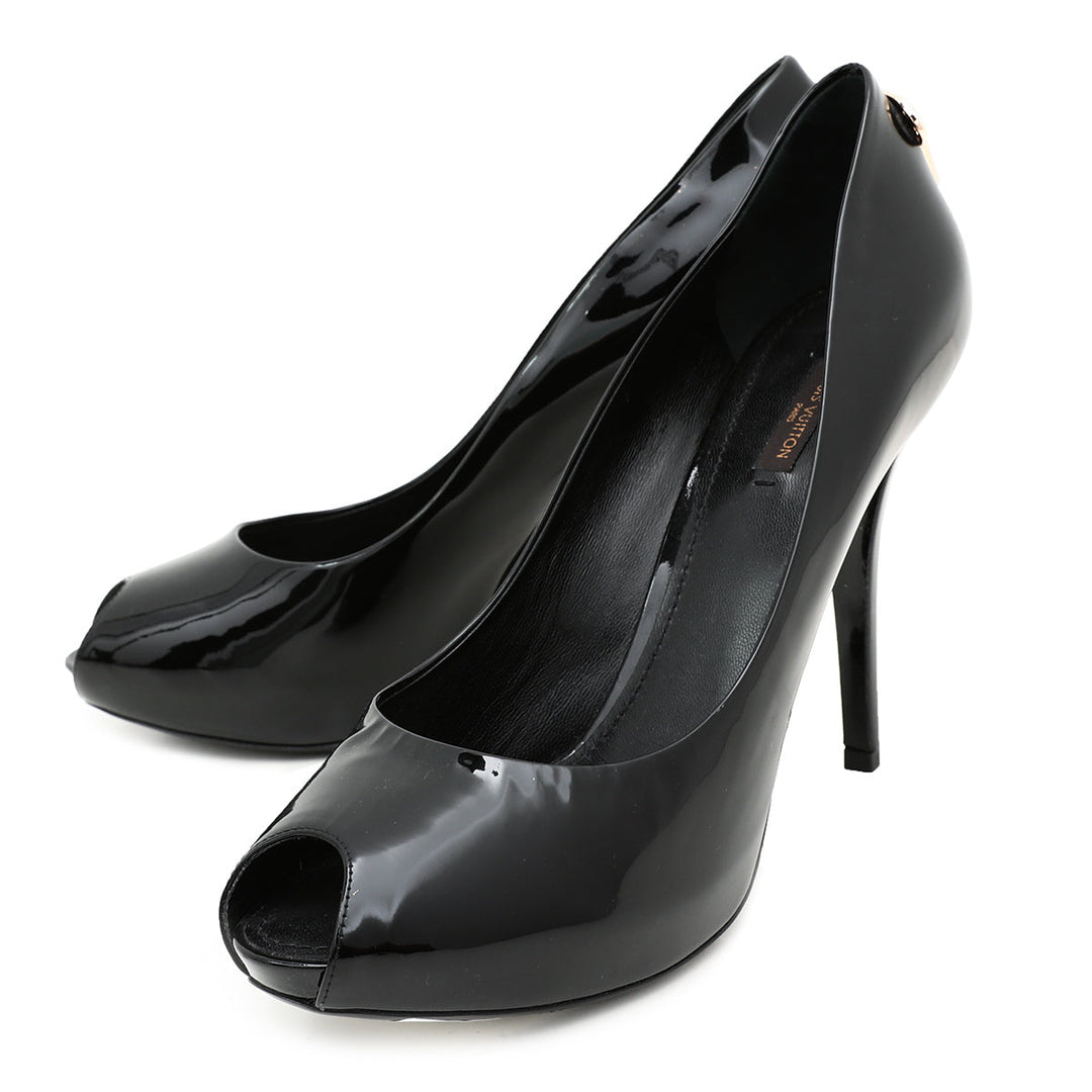 Louis Vuitton Black Oh Really Peep Toe Pumps 42