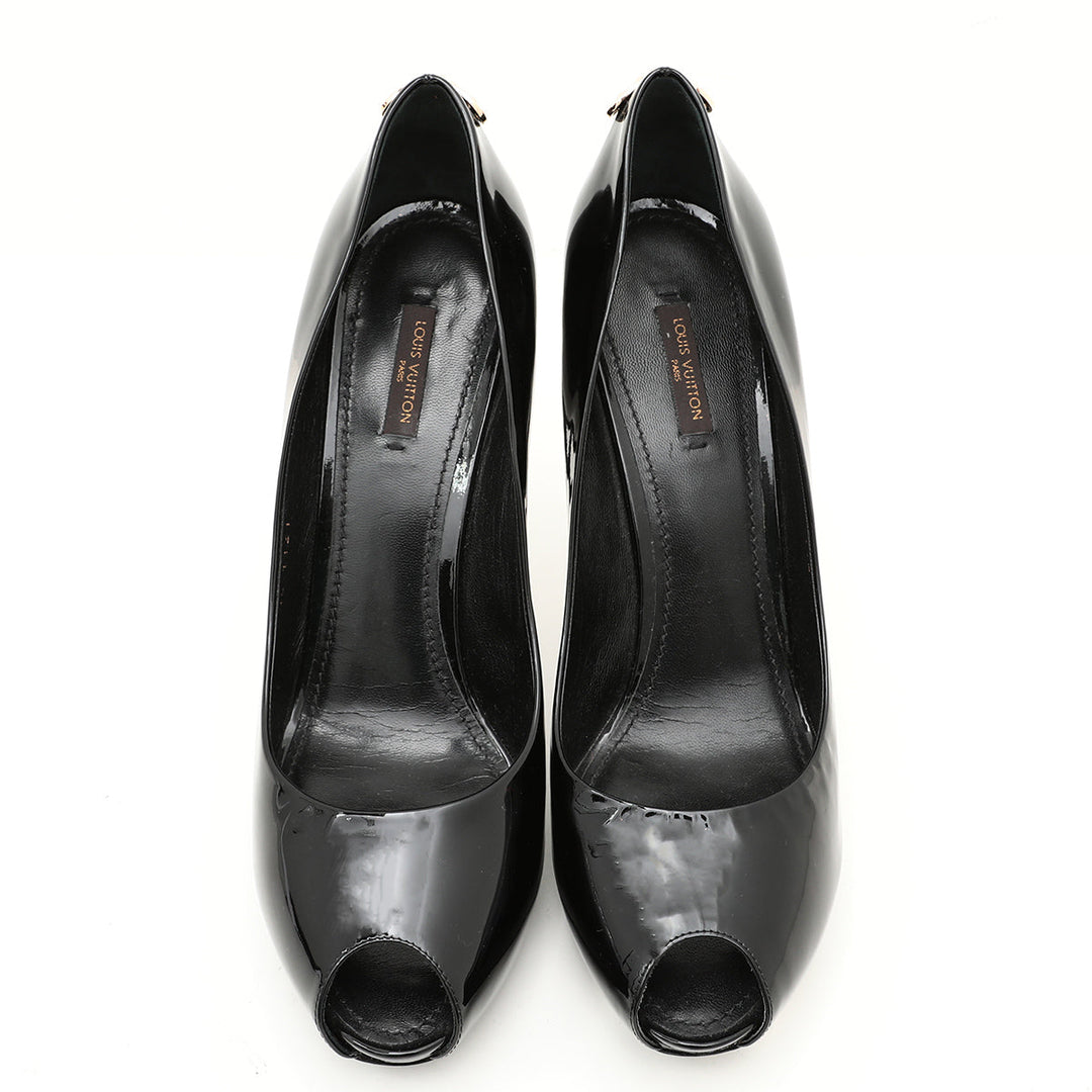 Louis Vuitton Black Oh Really Peep Toe Pumps 42
