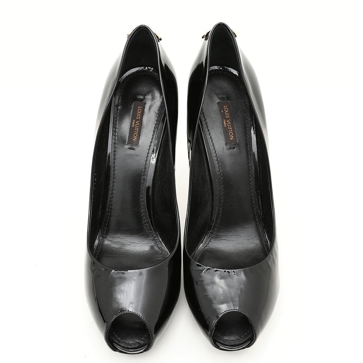 Louis Vuitton Black Oh Really Peep Toe Pumps 42