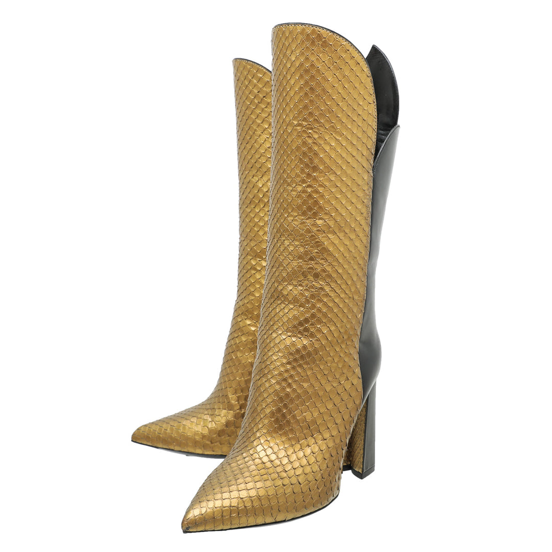 Louis Vuitton Bicolor Python Pokerface Boot 36
