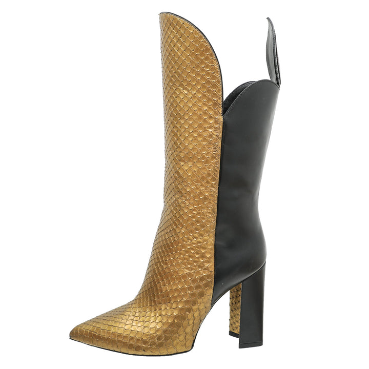 Louis Vuitton Bicolor Python Pokerface Boot 36