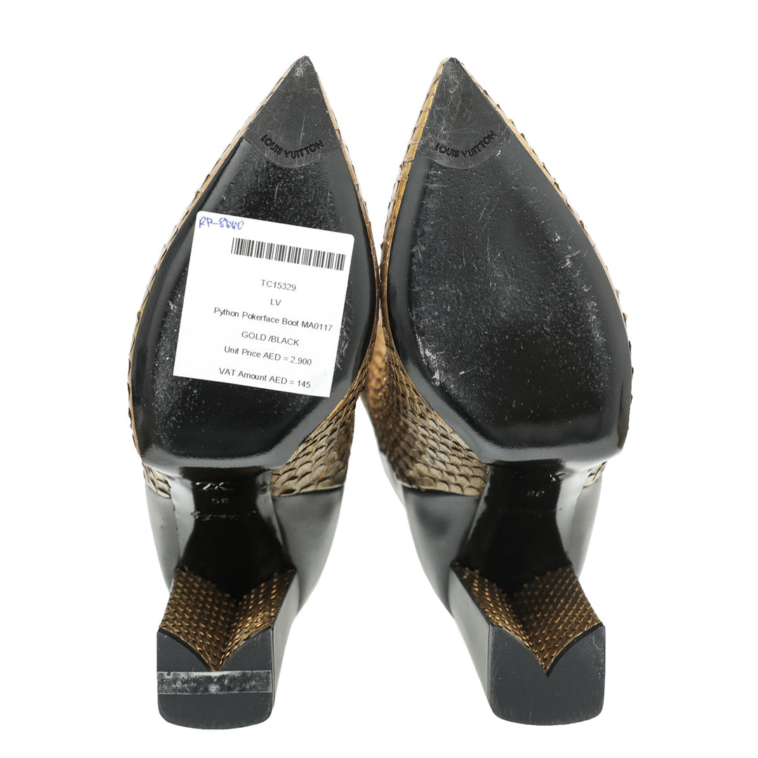 Louis Vuitton Bicolor Python Pokerface Boot 36