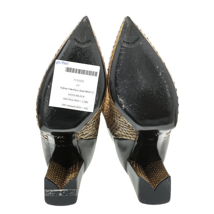 Louis Vuitton Bicolor Python Pokerface Boot 36