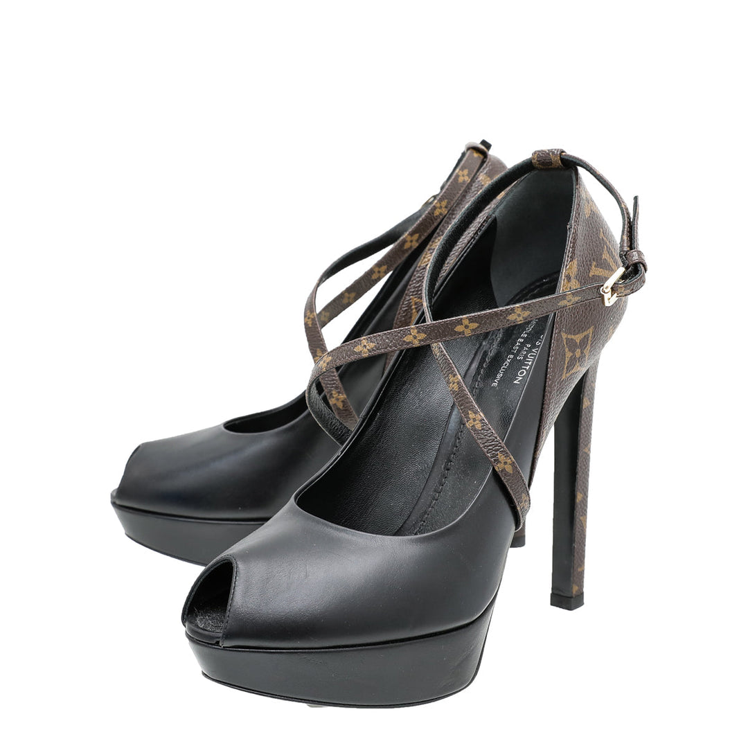 Louis Vuitton Monogram Black Temptation Pump 38.5
