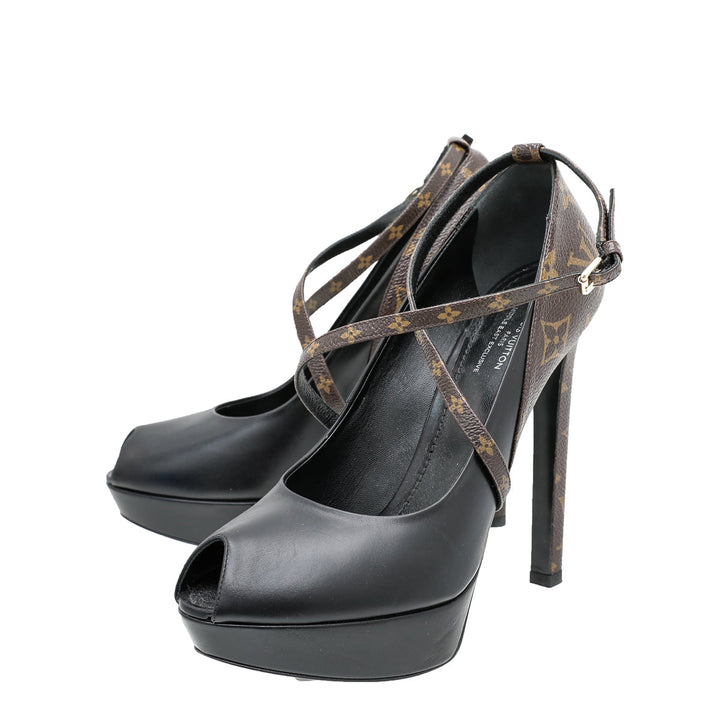 Louis Vuitton Monogram Black Temptation Pump 38.5