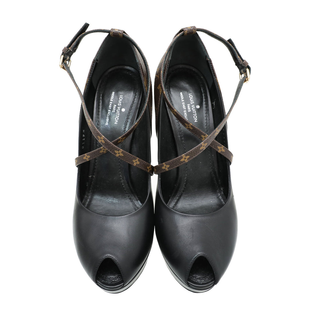 Louis Vuitton Monogram Black Temptation Pump 38.5