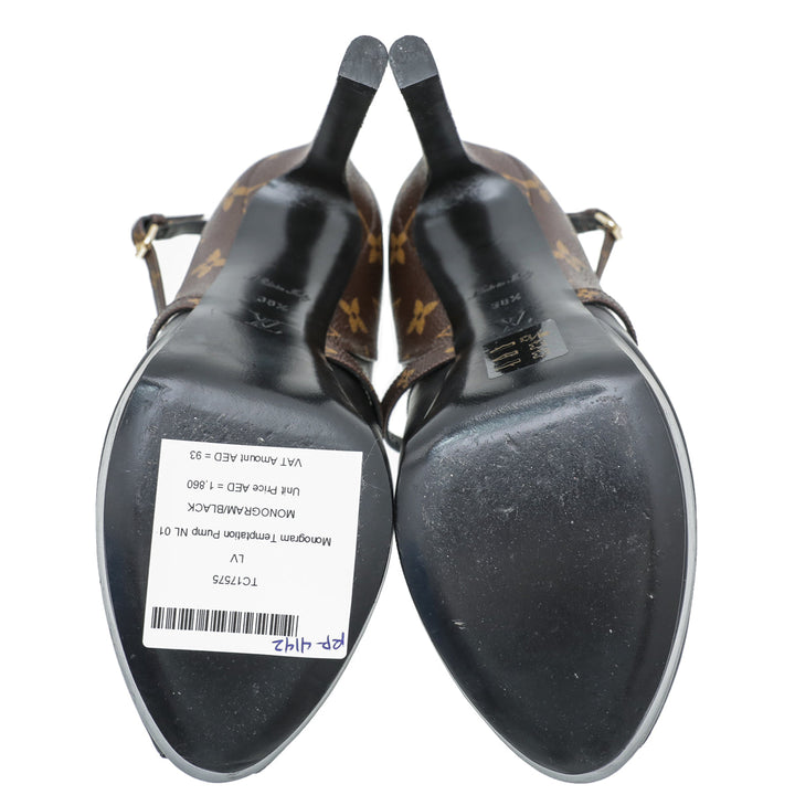 Louis Vuitton Monogram Black Temptation Pump 38.5