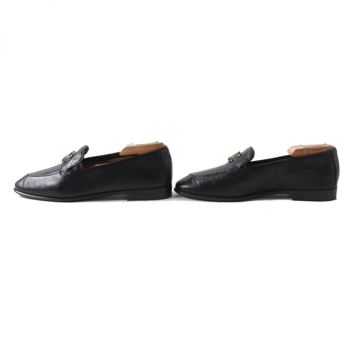 Top Quality Chanel COCO Mark Calfskin Loafers Black