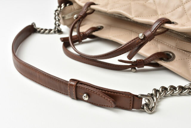 Top Quality Chanel 2way Leather Tote/Shoulder Bag Chain Coco Mark Quilted