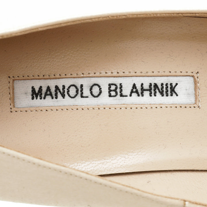 Manolo Blahnik Champagne Satin Okkava 105mm Pump 42