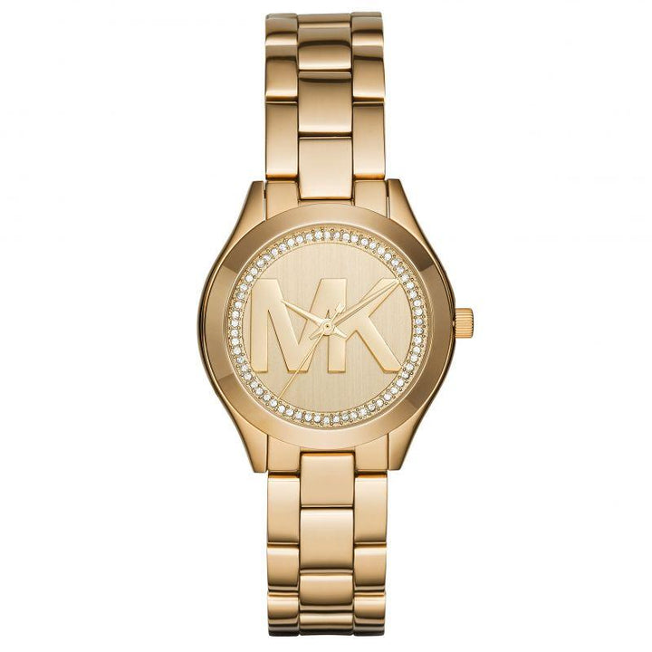 Michael Kors Ladies Mini Slim Runway Yellow Gold Watch MK3477