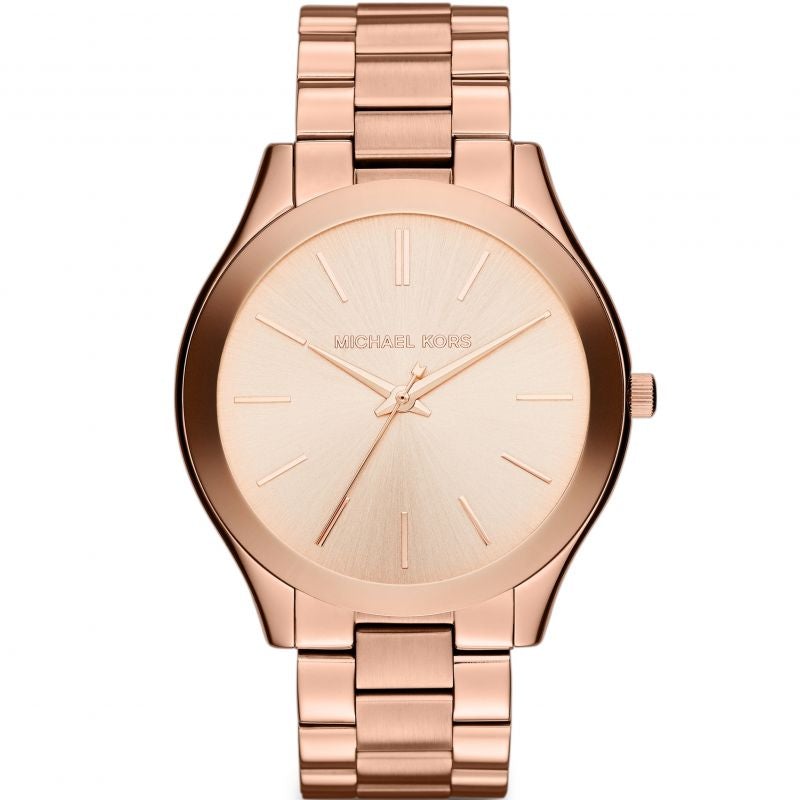 Michael Kors Ladies Slim Runway Rose Gold Watch MK3197