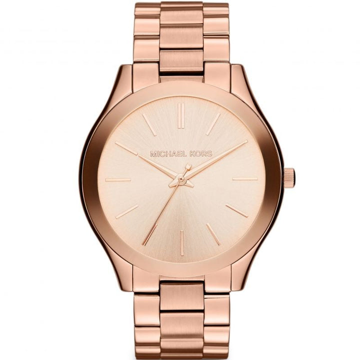 Michael Kors Ladies Slim Runway Rose Gold Watch MK3197