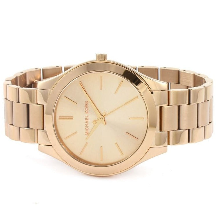 Michael Kors Ladies Slim Runway Rose Gold Watch MK3197