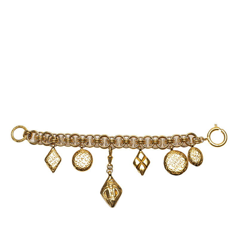 Top Quality Chanel Vintage Mademoiselle Logo Chain Bracelet Gold Plated