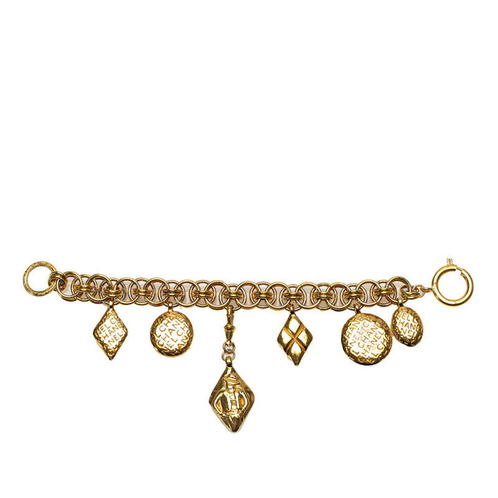 Top Quality Chanel Vintage Mademoiselle Logo Chain Bracelet Gold Plated