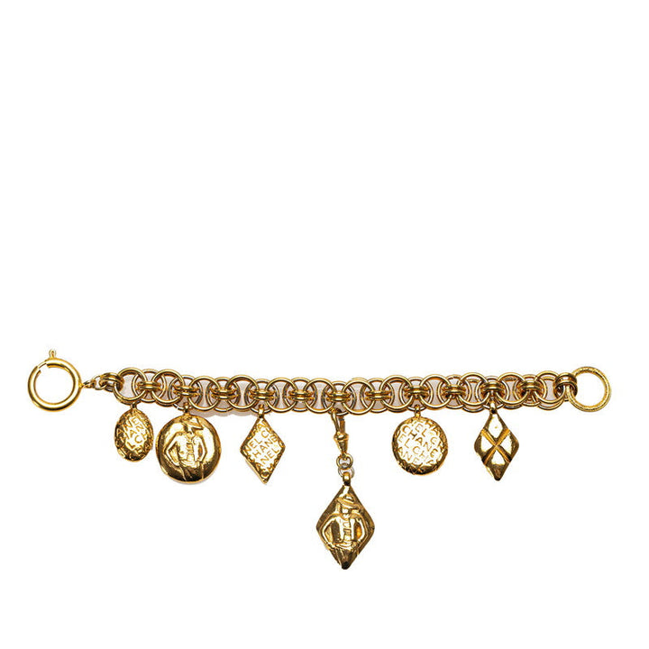 Top Quality Chanel Vintage Mademoiselle Logo Chain Bracelet Gold Plated