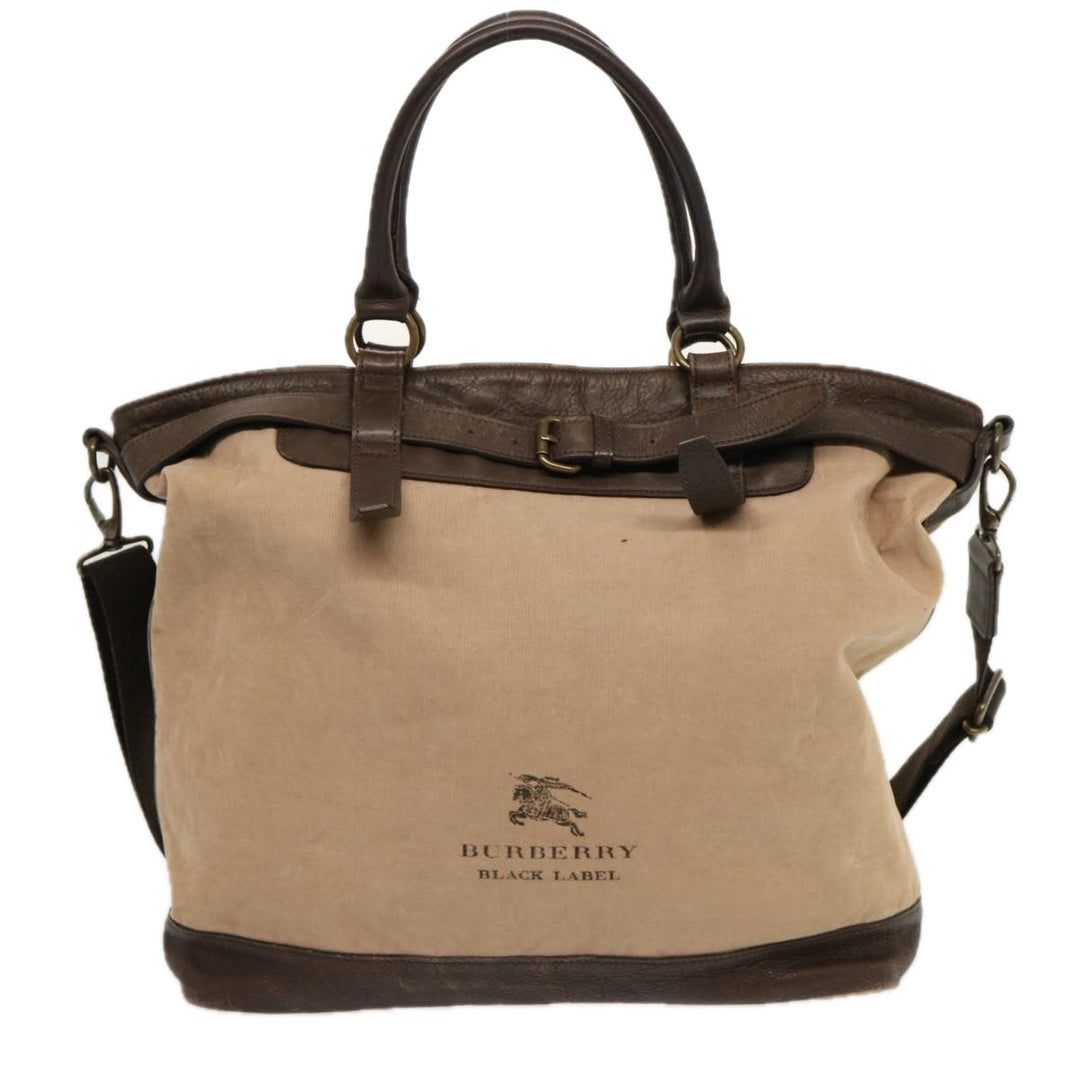 BURBERRY Shoulder Bag Corduroy 2way Beige Brown Auth mr012