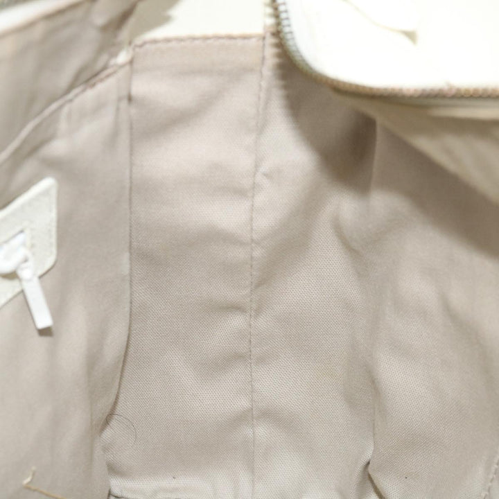 Burberry Nova Check Hand Bag Canvas Beige White Auth mr032