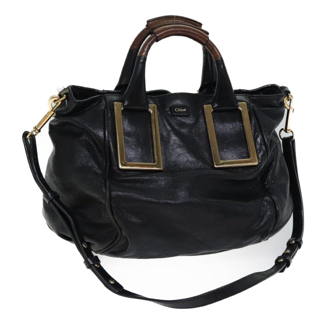 Chloe Etel Hand Bag Leather 2way Black mr035
