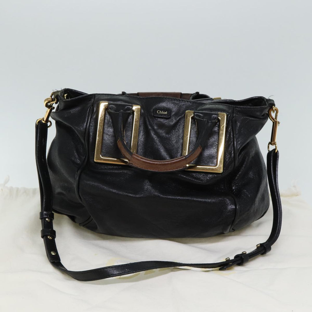 Chloe Etel Hand Bag Leather 2way Black mr035