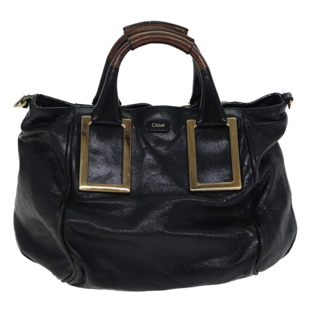 Chloe Etel Hand Bag Leather 2way Black mr035