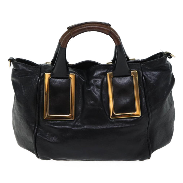 Chloe Etel Hand Bag Leather 2way Black mr035