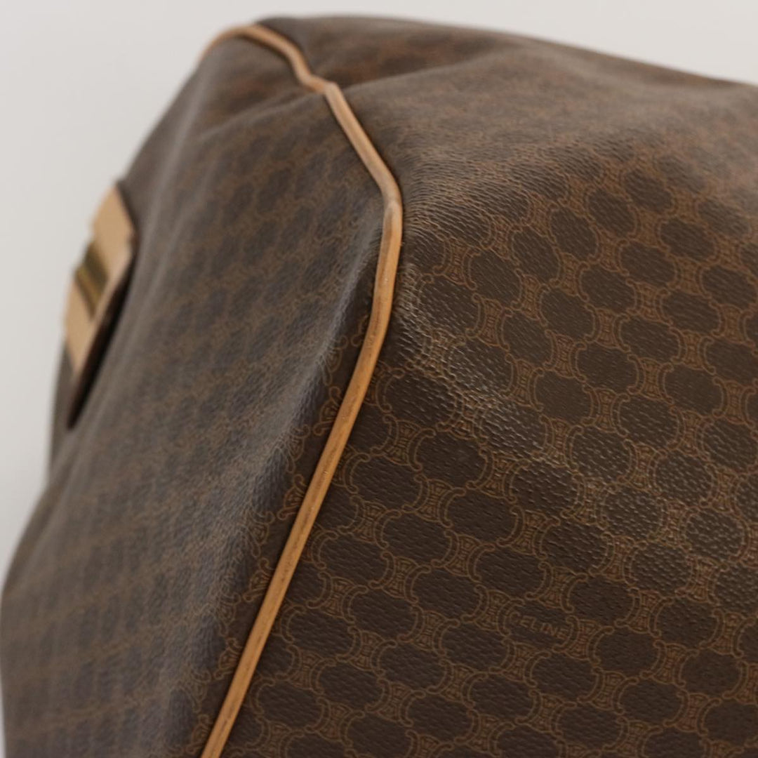 Celine Macadam Canvas Boston Bag PVC Brown  mr049